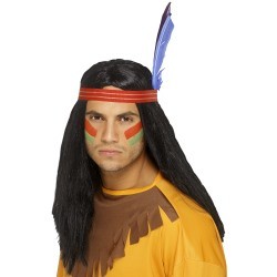 Indian Brave Wig Black