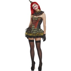 Fever Creepy Zombie Clown Lady Costume