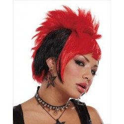 Red & Black Punk Wig