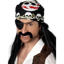 Mens Pirate Bandana With Skull And Crossbones