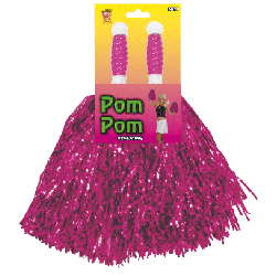 Metallic Pink Pom Poms