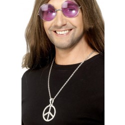 60s Peace Sign Hippie Medallion