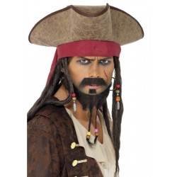 Pirate Hat Brown With Hair