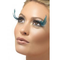Black And Green Feather Plume Eyelashes  