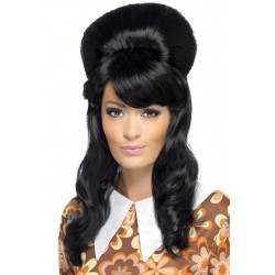 60s Brigtte Bouffant Wig Black