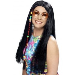 Hippy Party Wig Black