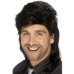 80s Mullet Wig Black