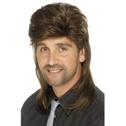 80s Mullet Wig Brown