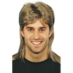 80s Mullet Wig Brown With Blonde Highlights