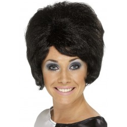 60s Beehive Wig Black