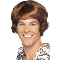 70s Disco Mullet Wig Light Brown