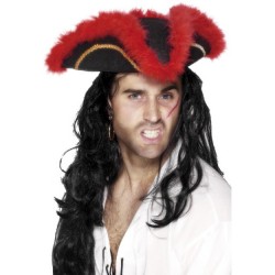 Mens Pirate Tricorn Hat Black