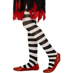 Tights Black and White Striped, Age 6-12