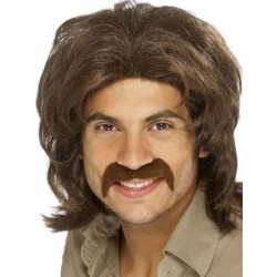 70`s Guy Wig Brown Bee Gee Fancy Dress