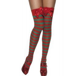 Ladies Stripy Thigh High Elf Stockings