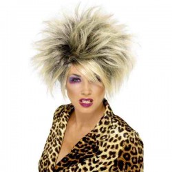 Ladies 1980s Fancy Dress Wild Child Wig