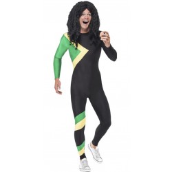 Mens Jamaican Hero Second Skin Fancy Dress Costume