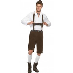 Mens Lederhosen Bavarian Fancy Dress Costume