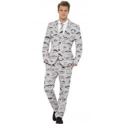 Mens Moustache Stand Out Fancy Dress Suit