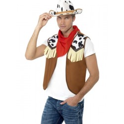 Mens Instant Fancy Dress Wild West Cowboy Kit