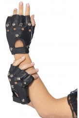 Adult Black Punk Gloves