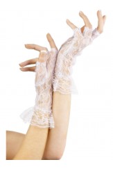White Fingerless Lace Gloves