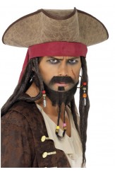 Pirate Hat Brown With Hair