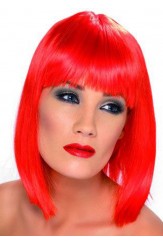 Neon Red Glam Wig
