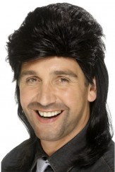 80s Mullet Wig Black