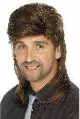 80s Mullet Wig Brown