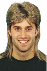 80s Mullet Wig Brown With Blonde Highlights