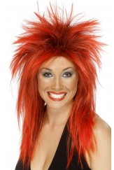 Rock Diva Wig Red And Black 