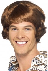 70s Disco Mullet Wig Light Brown