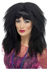 80s Trademark Crimp Wig Black