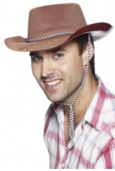 Cowboy Hat Brown Flocked