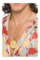Gold Metal Medallion On Chain