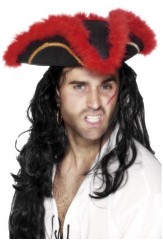 Mens Pirate Tricorn Hat Black
