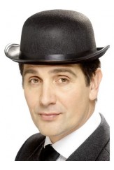 Black Felt Bowler Hat