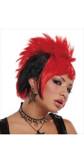 Red & Black Punk Wig