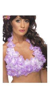 Hawaiian Flowered Halternecktop, Assorted, Pink and Purple