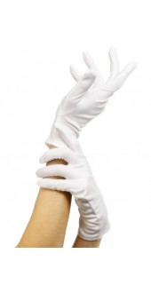 Ladies Short White Gloves