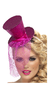 Pink Glitter Mini Top Hat