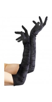 Black Velveteen Gloves 