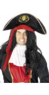 Mens Pirate Hat With Skull And Crossbones