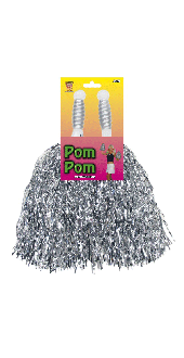Metallic Silver Pom Poms