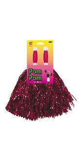 Metallic Red Pom Poms