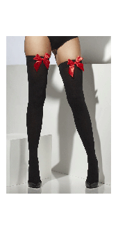 Black Stockings With Red Bows
