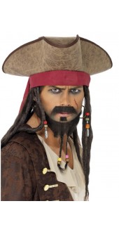 Pirate Hat Brown With Hair