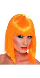 Neon Orange Glam Wig