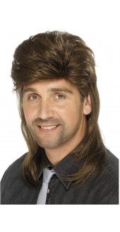 80s Mullet Wig Brown
